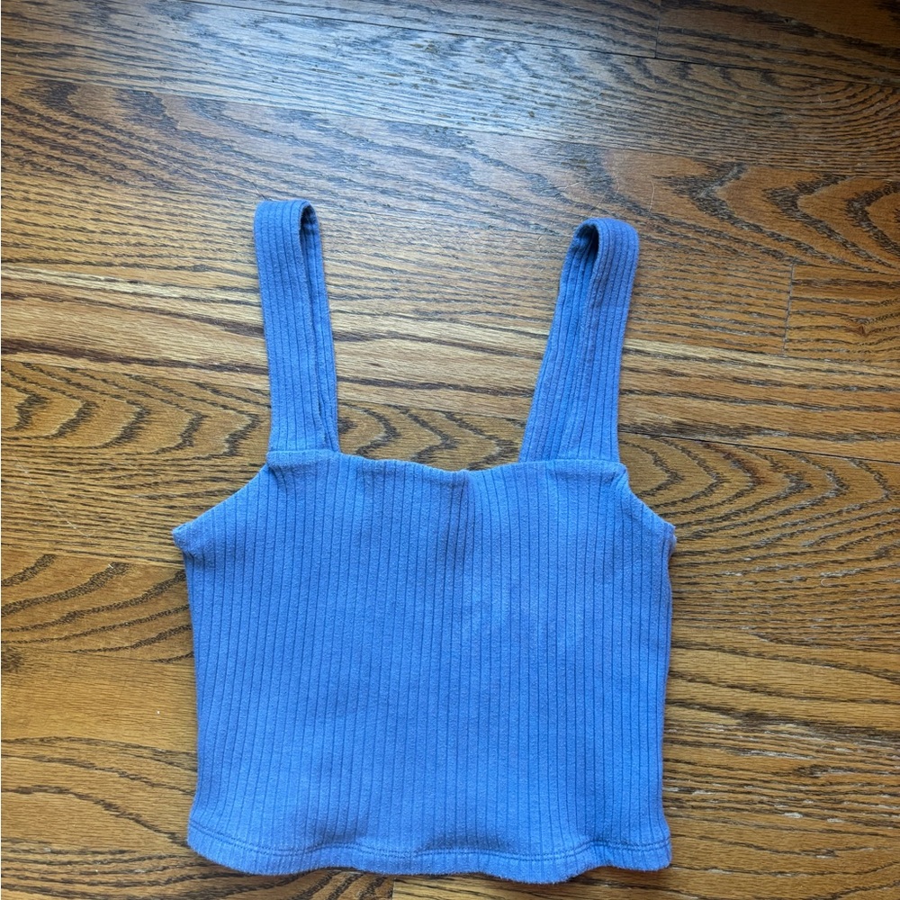 American Eagle Outfitters Blue Ribbed Camisole
